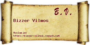 Bizzer Vilmos névjegykártya